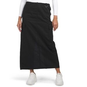 House of Harlow 1960 Black Ripstop Cargo Maxi Skirt